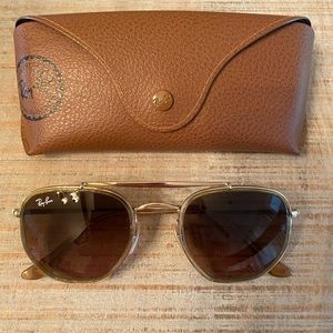 Women’s ray ban sunglasses The Marshall II gold with amber lenses.